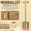 Moss & Stone 2 Pack LED Cordless Portable Table Lamp, USB Cordless Desk Lamp, 3000mAh Rechargeable Table Lamp Up to 20 Hours for Restaurant, Bedroom, Outdoor, Camping 3-Levels Stepless Dimmable(Rose Gold)