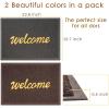 Moss & Stone 2 Pcs Doormat Outdoor Entrance, Rectangular 23×16 Door Mats Outdoor PVC Carpet Set, Welcome Mats Outdoor, Durable Entryway Rug Front Door Mat Grey- Brown