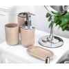 Moss & Stone 6 pcs Bathroom Accessories Set, Bathroom Decor Sets Includes Soap Dispenser, Toothbrush Holder, Toothbrush Cup, Soap Dish, A Bathroom Accessories Sets Complete (Beige)(Beige)