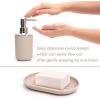 Moss & Stone 6 pcs Bathroom Accessories Set, Bathroom Decor Sets Includes Soap Dispenser, Toothbrush Holder, Toothbrush Cup, Soap Dish, A Bathroom Accessories Sets Complete (Beige)(Beige)