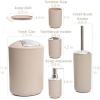 Moss & Stone 6 pcs Bathroom Accessories Set, Bathroom Decor Sets Includes Soap Dispenser, Toothbrush Holder, Toothbrush Cup, Soap Dish, A Bathroom Accessories Sets Complete (Beige)(Beige)