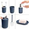 Moss & Stone 6 pcs Bathroom Accessories Set, Bathroom Decor Sets Includes Soap Dispenser, Toothbrush Holder, Toothbrush Cup, Soap Dish, A Bathroom Accessories Sets Complete (Beige)(Blue)