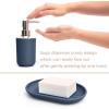 Moss & Stone 6 pcs Bathroom Accessories Set, Bathroom Decor Sets Includes Soap Dispenser, Toothbrush Holder, Toothbrush Cup, Soap Dish, A Bathroom Accessories Sets Complete (Beige)(Blue)