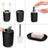 Moss & Stone 6 pcs Bathroom Accessories Set Includes Soap Dispenser, Toothbrush Holder, Toothbrush Cup, Soap Dish, A Complete Decor Black Set