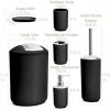 Moss & Stone 6 pcs Bathroom Accessories Set Includes Soap Dispenser, Toothbrush Holder, Toothbrush Cup, Soap Dish, A Complete Decor Black Set