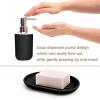 Moss & Stone 6 pcs Bathroom Accessories Set Includes Soap Dispenser, Toothbrush Holder, Toothbrush Cup, Soap Dish, A Complete Decor Black Set