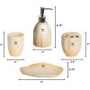 Moss & Stone Bathroom Accessories Set | 4 pcs Metal Ceramic Bathroom Set | Includes Soap Dispenser Pump, Toothbrush Holder, Tumbler and Soap Dish (Solid Ivory)