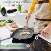 Moss & Stone Griddle Aluminum Bbq, 18×10.5 Rectangle Grill Pan for Indoor Cooking, Non-stick Flat Top Griddle Pan for Stove, For Fish Vegetables & As Steak Pan, StoveTop Induction Grill(Square Grill Pan RV-Friendly Design)