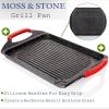 Moss & Stone Griddle Aluminum Bbq, 18×10.5 Rectangle Grill Pan for Indoor Cooking, Non-stick Flat Top Griddle Pan for Stove, For Fish Vegetables & As Steak Pan, StoveTop Induction Grill(Rectangle Grill Pan)
