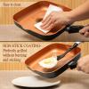 Moss & Stone Griddle Aluminum Bbq, 18×10.5 Rectangle Grill Pan for Indoor Cooking, Non-stick Flat Top Griddle Pan for Stove, For Fish Vegetables & As Steak Pan, StoveTop Induction Grill(Copper Square Grill Pan)