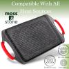 Moss & Stone Griddle Aluminum Bbq, 18×10.5 Rectangle Grill Pan for Indoor Cooking, Non-stick Flat Top Griddle Pan for Stove, For Fish Vegetables & As Steak Pan, StoveTop Induction Grill(Rectangle Grill Pan)