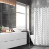 Moss & Stone Light Blue Fabric Shower Curtain for Bathroom with 12 Hooks, Shower Curtain Set with Shower Rug Light Blue and White Bathroom Sets, Waterproof & Machine Washable(Light Grey)