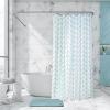 Moss & Stone Light Blue Fabric Shower Curtain for Bathroom with 12 Hooks, Shower Curtain Set with Shower Rug Light Blue and White Bathroom Sets, Waterproof & Machine Washable(Light Blue)