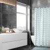 Moss & Stone Light Blue Fabric Shower Curtain for Bathroom with 12 Hooks, Shower Curtain Set with Shower Rug Light Blue and White Bathroom Sets, Waterproof & Machine Washable(Light Blue)