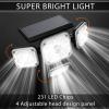 Moss & Stone Solar Outdoor Lights, IP44 Waterproof Outdoor Lights Solar Powered 3 Modes Motion Sensor Lights, 231 LED Security Lights 270° Wide Angle for Garden Patio Yard – 2Pack(4 Head Solar Light)