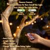 Moss & Stone Solar Outdoor String Lights 25 Ft with 15 Edison Bulbs, Outdoor Lights for Patio LED Bulb G40 Warm White Light, Waterproof for Christmas Party, Garden Porch Deck, USB Charging,