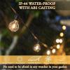 Moss & Stone Solar Outdoor String Lights 25 Ft with 15 Edison Bulbs, Outdoor Lights for Patio LED Bulb G40 Warm White Light, Waterproof for Christmas Party, Garden Porch Deck, USB Charging,