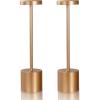 Moss & Stone 2 Pack LED Cordless Portable Table Lamp, USB Cordless Desk Lamp, 3000mAh Rechargeable Table Lamp Up to 20 Hours for Restaurant, Bedroom, Outdoor, Camping 3-Levels Stepless Dimmable(Rose Gold)