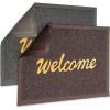 Moss & Stone 2 Pcs Doormat Outdoor Entrance, Rectangular 23×16 Door Mats Outdoor PVC Carpet Set, Welcome Mats Outdoor, Durable Entryway Rug Front Door Mat Grey- Brown