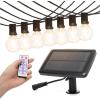 Moss & Stone Solar Outdoor String Lights 25 Ft with 15 Edison Bulbs, Outdoor Lights for Patio LED Bulb G40 Warm White Light, Waterproof for Christmas Party, Garden Porch Deck, USB Charging,