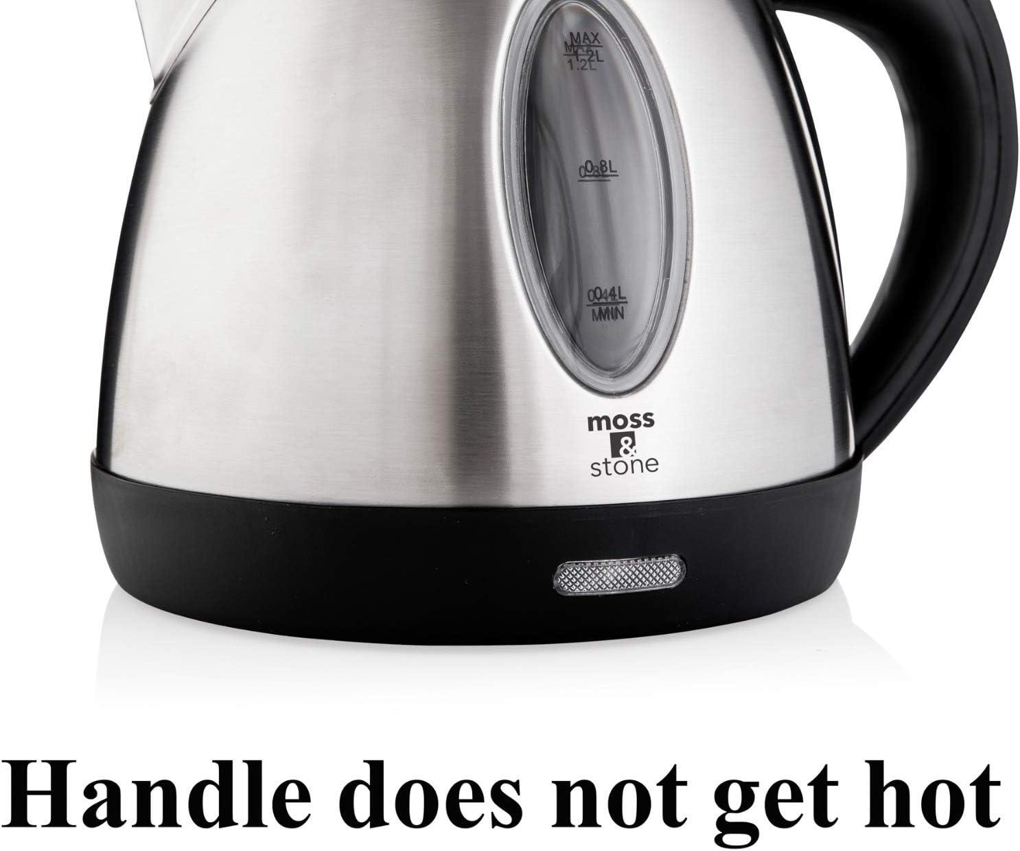 imageMoss ampamp Stone 12L Stainless Steel Small Electric Kettle Red Color Cordless 1500w Fast Boiling Pot Portable Hot Water Electric Tea Kettle With Boil Dry Protection ampamp Auto ShutOffSilver
