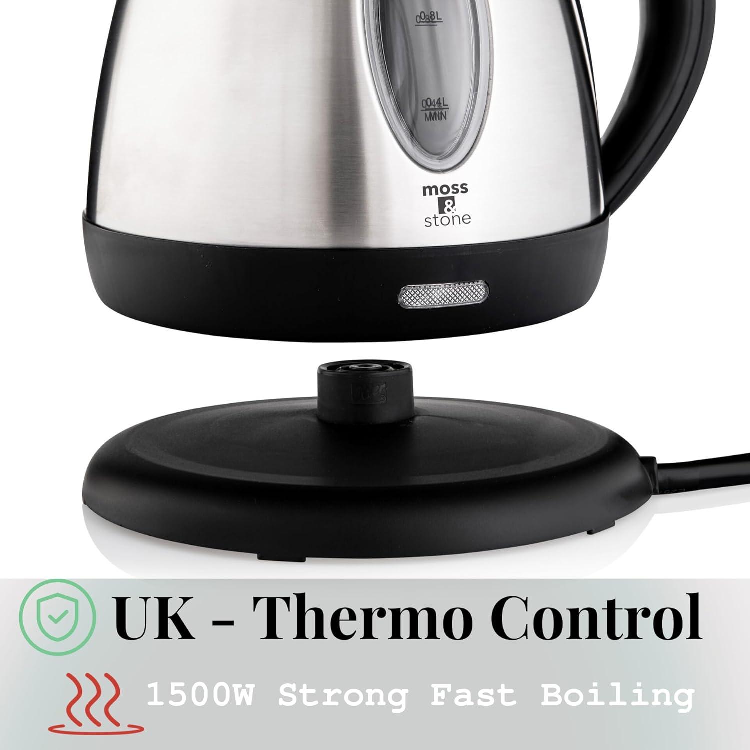 imageMoss ampamp Stone 12L Stainless Steel Small Electric Kettle Red Color Cordless 1500w Fast Boiling Pot Portable Hot Water Electric Tea Kettle With Boil Dry Protection ampamp Auto ShutOffSilver