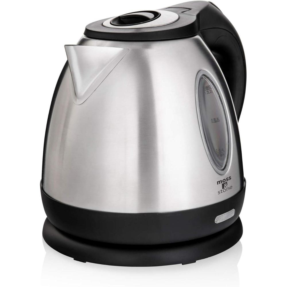 imageMoss ampamp Stone 12L Stainless Steel Small Electric Kettle Red Color Cordless 1500w Fast Boiling Pot Portable Hot Water Electric Tea Kettle With Boil Dry Protection ampamp Auto ShutOffSilver