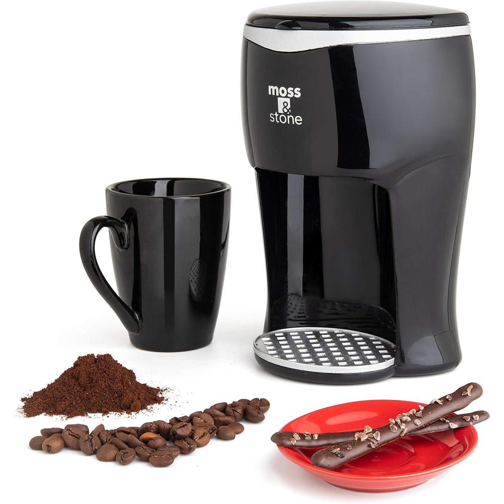 imageMoss ampamp Stone Mini Drip Coffee Maker with Mug 5 oz Mugs Small Coffee Pot With 2 Coffee Cups Mini Coffee Maker 2 Drip ampamp 2 Mug1 Cup