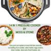 Moss & Stone – Small Digital Electric Rice Cooker, 4-8 Cups, 10 Preset Settings, Brown and White Rice Steamer, Slow Cooker with Steamer for Vegetables, Pot(Electric Pressure Cooker)