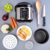 Moss & Stone – Small Digital Electric Rice Cooker, 4-8 Cups, 10 Preset Settings, Brown and White Rice Steamer, Slow Cooker with Steamer for Vegetables, Pot(Electric Rice Cooker)