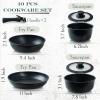 Moss & Stone 10pcs Black Pots and Pans Set Non Stick, Cookware Sets Detachable Handle, RV Kitchen Set Removable Handle, Oven Safe, Induction Ready, Stackable Non-stick Set, Camping Cookware Set(10 Pcs)
