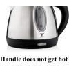 Moss & Stone 1.2L Stainless Steel Small Electric Kettle Red Color, Cordless 1500w Fast Boiling Pot, Portable Hot Water Electric Tea Kettle With Boil Dry Protection & Auto Shut-Off(Silver)