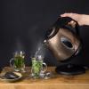 Moss & Stone 1.2L Stainless Steel Small Electric Kettle Red Color, Cordless 1500w Fast Boiling Pot, Portable Hot Water Electric Tea Kettle With Boil Dry Protection & Auto Shut-Off(Champagne)