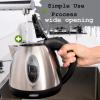 Moss & Stone 1.2L Stainless Steel Small Electric Kettle Red Color, Cordless 1500w Fast Boiling Pot, Portable Hot Water Electric Tea Kettle With Boil Dry Protection & Auto Shut-Off(Silver)