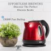 Moss & Stone 1.2L Stainless Steel Small Electric Kettle Red Color, Cordless 1500w Fast Boiling Pot, Portable Hot Water Electric Tea Kettle With Boil Dry Protection & Auto Shut-Off(Red)