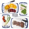 Moss & Stone 2 Piece Cutting Boards for Kitchen & Chef Knife, Polypropylene and Dishwasher Safe, 2 Chopping Board with Grip Handle BPA-Free