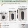 Moss & Stone 3-Piece Beige Canisters Sets For The Kitchen, Airtight Canister Set With See Through Window, Storage Jars for Coffee Container, Tea Organizer & Sugar Canister, Beige Kitchen Canisters(Beige)