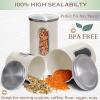 Moss & Stone 3-Piece Beige Canisters Sets For The Kitchen, Airtight Canister Set With See Through Window, Storage Jars for Coffee Container, Tea Organizer & Sugar Canister, Beige Kitchen Canisters(Beige)