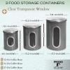 Moss & Stone 3-Piece Beige Canisters Sets For The Kitchen, Airtight Canister Set With See Through Window, Storage Jars for Coffee Container, Tea Organizer & Sugar Canister, Beige Kitchen Canisters(Gray)