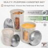 Moss & Stone 3-Piece Beige Canisters Sets For The Kitchen, Airtight Canister Set With See Through Window, Storage Jars for Coffee Container, Tea Organizer & Sugar Canister, Beige Kitchen Canisters(Beige)