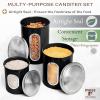 Moss & Stone 3-Piece Beige Canisters Sets For The Kitchen, Airtight Canister Set With See Through Window, Storage Jars for Coffee Container, Tea Organizer & Sugar Canister, Beige Kitchen Canisters(Black)