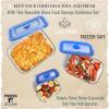 Moss & Stone 4-Pack Divided Kitchen Glass Food Storage Containers Set with Lids – Reusable 2-Compartment Glass Meal Prep Containers for Kitchen, Lunch or Fridge, Airtight Snap-Lock – 2 Sizes Included(6-Pcs)