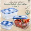 Moss & Stone 4-Pack Divided Kitchen Glass Food Storage Containers Set with Lids – Reusable 2-Compartment Glass Meal Prep Containers for Kitchen, Lunch or Fridge, Airtight Snap-Lock – 2 Sizes Included(6-Pcs)