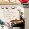Moss & Stone 5 Pcs Copper Chef Cookware Non Stick Deep Frying Pan, Fry Basket, Steamer Rack, Dishwasher & Oven Safe, 5 Qt Deep Square Pan, Induction Copper Cookware Set – 9.5″ x 3.5″(Black Copper Cookware)