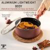 Moss & Stone 6 Pcs Dark Grey Nonstick Cookware Set, Pots And Pans Set Non stick With Glass Lid, Induction Cookware, Stay-Cool Handle PTFE/PFOA Kitchen Pots 6-Piece with Frying Pans & Saucepan(6 Pcs Burgundy)