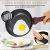 Moss & Stone 6 Pcs Dark Grey Nonstick Cookware Set, Pots And Pans Set Non stick With Glass Lid, Induction Cookware, Stay-Cool Handle PTFE/PFOA Kitchen Pots 6-Piece with Frying Pans & Saucepan(4 Pcs Burgundy)