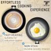 Moss & Stone 6 Pcs Dark Grey Nonstick Cookware Set, Pots And Pans Set Non stick With Glass Lid, Induction Cookware, Stay-Cool Handle PTFE/PFOA Kitchen Pots 6-Piece with Frying Pans & Saucepan(6 Pcs Black)