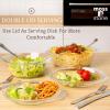 Moss & Stone 6-Piece Clear Glass Casserole Dishes for Oven With Lids, Durable Borosilicate Glass Bakeware Set, Microwave Safe, 3 Round Sizes for Cooking, Serving & Storage(Clear Glass)