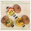 Moss & Stone 6-Piece Clear Glass Casserole Dishes for Oven With Lids, Durable Borosilicate Glass Bakeware Set, Microwave Safe, 3 Round Sizes for Cooking, Serving & Storage(Clear Yellowish Glass)