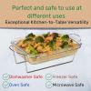 Moss & Stone 6-Piece Clear Glass Casserole Dishes for Oven With Lids, Durable Borosilicate Glass Bakeware Set, Microwave Safe, 3 Round Sizes for Cooking, Serving & Storage(Clear glass Baking)